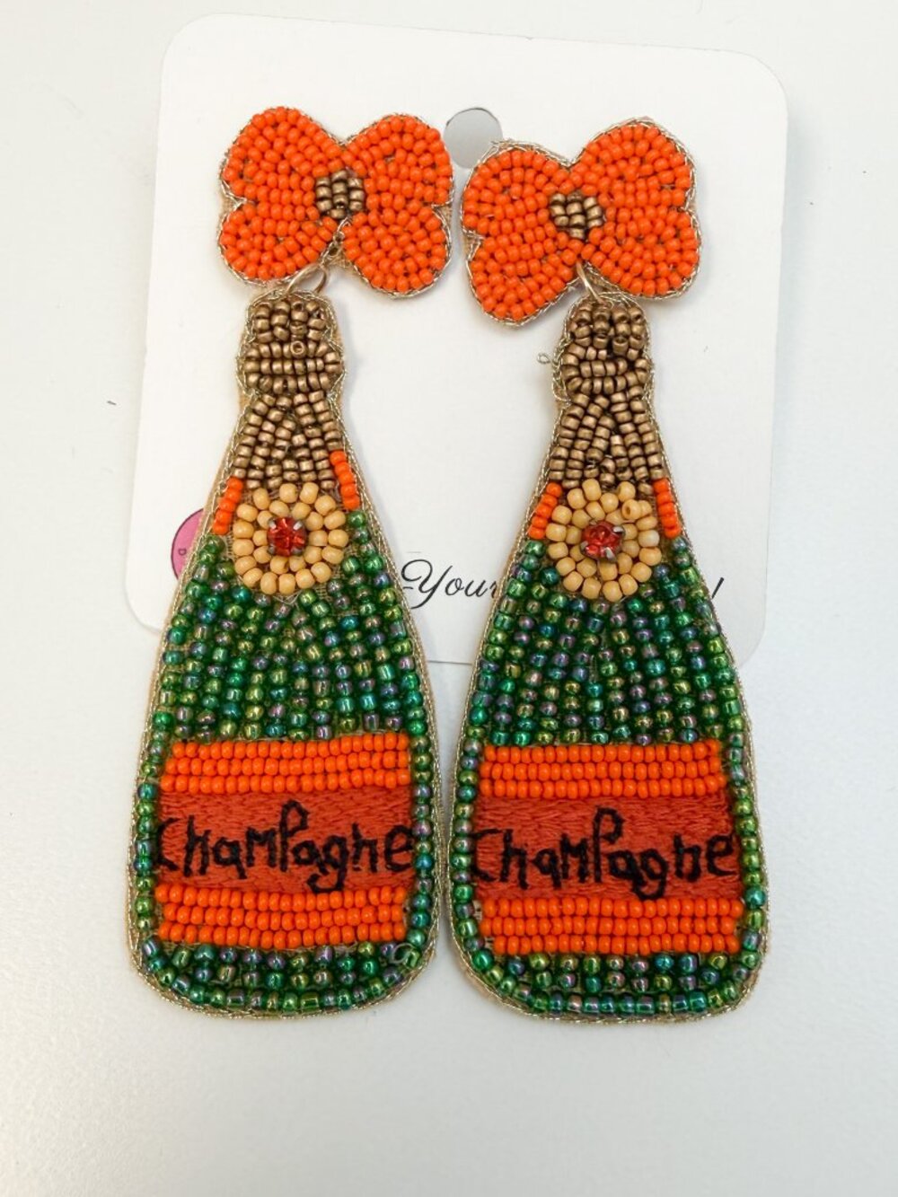 Champagne Beaded Earrings